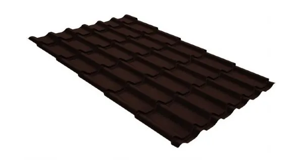 Металлочерепица классик GL 0,5 GreenCoat Pural Matt RR 887 шоколадно-коричневый (RAL 8017 шоколад) купить в Кургане