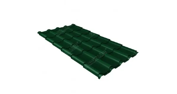 Металлочерепица камея 0,5 Satin RAL 6005 зеленый мох купить в Кургане