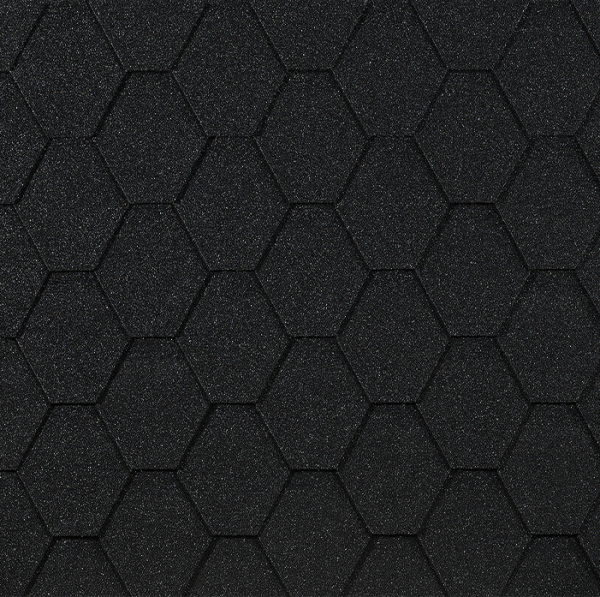 Гибкая черепица EURASIA Docke, Коллекция ШЕСТИГРАННИК Чёрный купить в Кургане