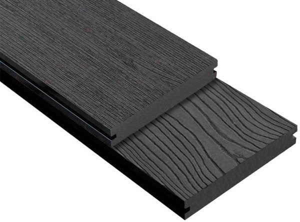 Террасная доска ДПК Outdoor 3D полнотелая STORM/OCEAN BLACK черная купить в Кургане
