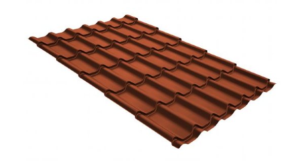 Металлочерепица классик GL 0,5 GreenCoat Pural RR 750 кирпично-красный (RAL 8004 терракота) купить в Кургане