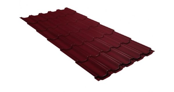 Металлочерепица квинта плюс GL 0,5 Satin RAL 3005 красное вино купить в Кургане