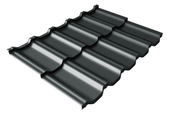 Металлочерепица модульная Квинта Uno Grand Line c 3D резом 0,5 Satin RAL 7016 антрацитово-серый купить в Кургане