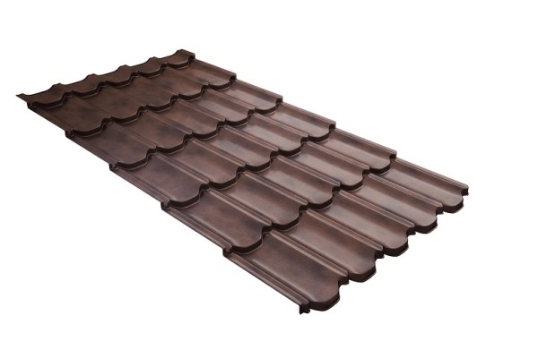 Металлочерепица квинта плюс с  3D резом 0,45 Safari Twincolor Brown купить в Кургане