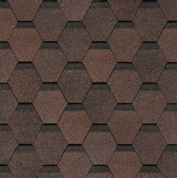 Гибкая черепица Docke, коллекция Шестигранник Коричневый купить в Кургане