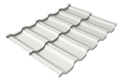 Металлочерепица модульная Квинта Uno Grand Line c 3D резом 0,5 Satin RAL 9003 сигнальный белый купить в Кургане