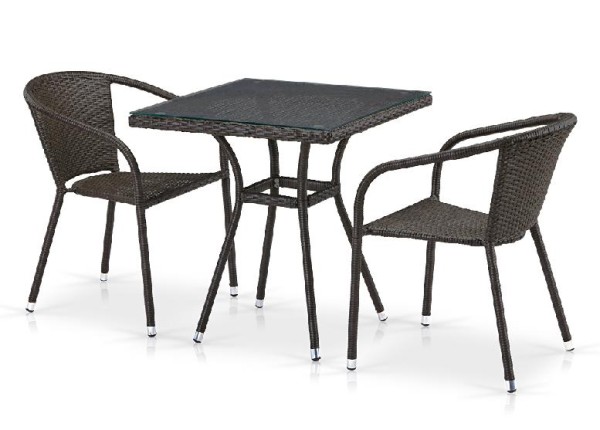 Комплект плетеной мебели AFINA из иск. ротанга T282BNT/Y137C-W53 Brown 2Pcs купить в Кургане