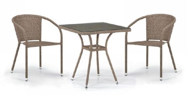 Комплект плетеной мебели AFINA из иск. ротанга T282BNT/Y137C-W56 Light Brown 2Pcs купить в Кургане