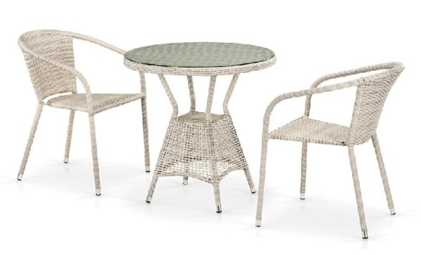 Комплект плетеной мебели AFINA из иск. ротанга T705ANT/Y137C-W85 Latte 2Pcs купить в Кургане