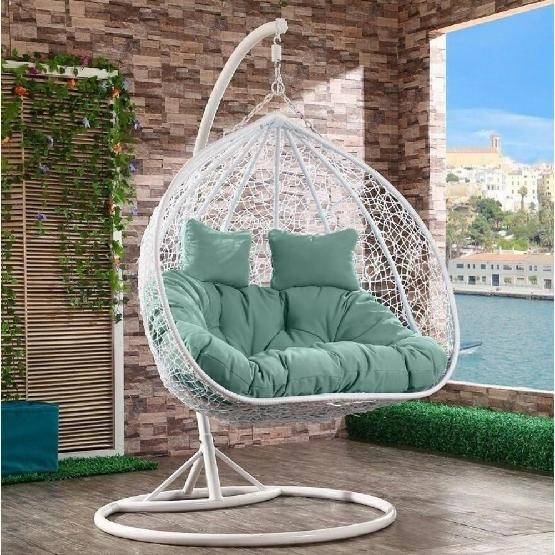 Кресло Подвесное из искусственного ротанга AFM-109A White/Green купить в Кургане