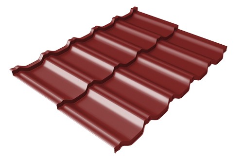 Металлочерепица модульная Квинта Uno Grand Line c 3D резом 0,5 Satin RAL 3011 коричнево-красный купить в Кургане