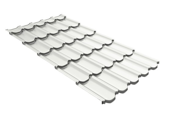Металлочерепица квинта плюс с 3D резом 0,5 Satin RAL 9003 сигнальный белый купить в Кургане