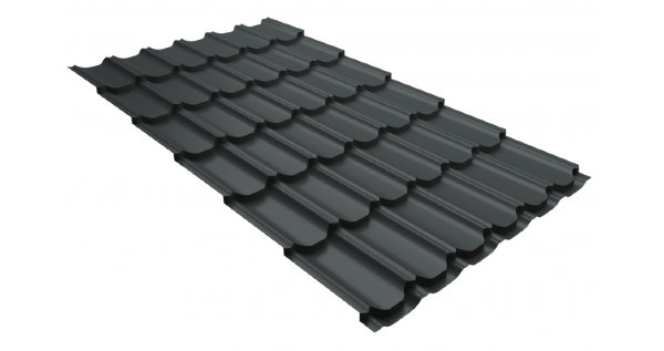 Металлочерепица квинта плюс 0,5 GreenCoat Pural Matt RR 23 темно-серый (RAL 7024 мокрый асфальт) купить в Кургане